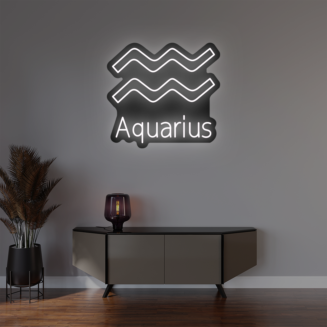 Aquarius Zodiac Illuminated Sign
