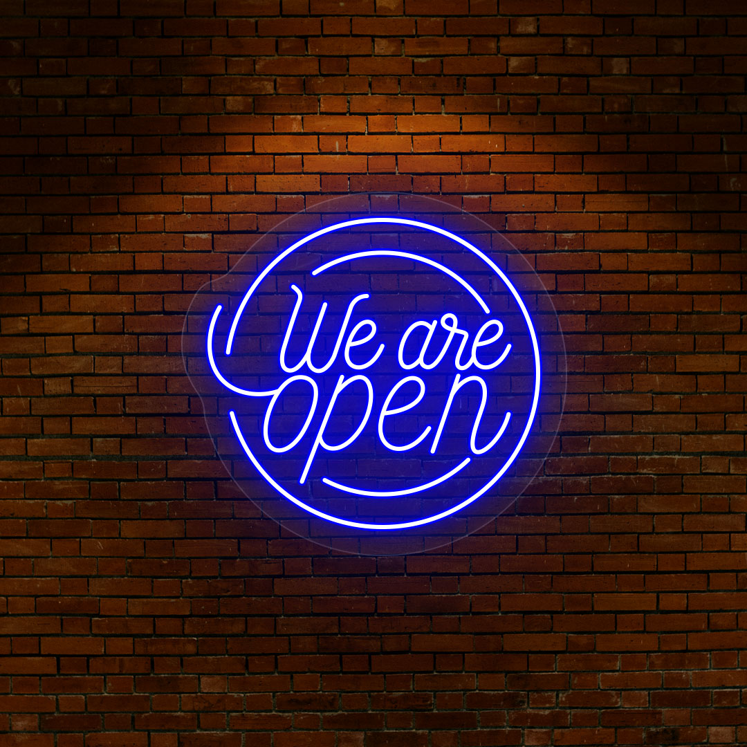Round Shaped We Are Open Neon Sign