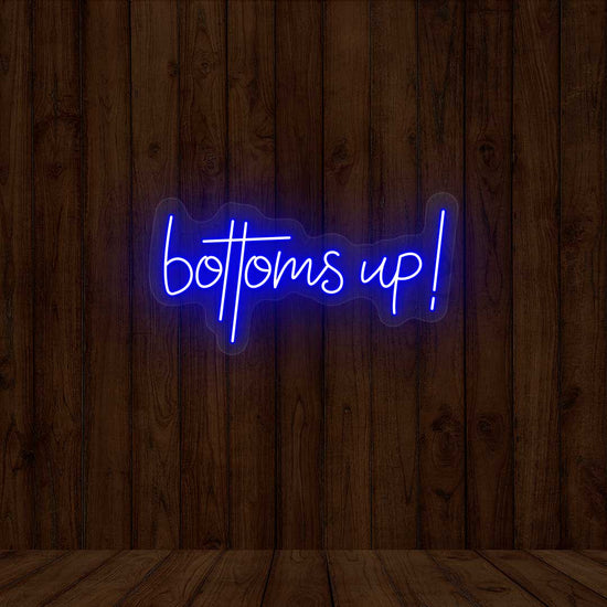 Bottoms Up Bar Neon Sign