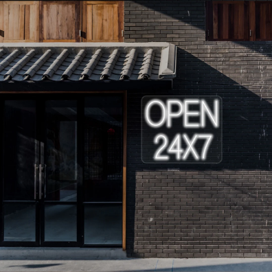 24x7 Open LED Neon Sign
