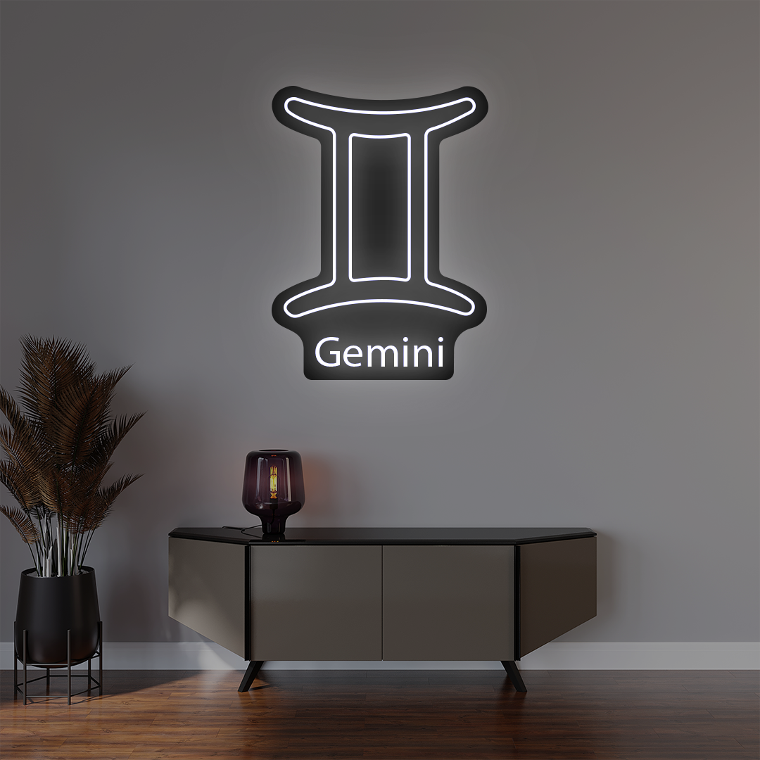 Gemini Zodiac Illuminated Sign