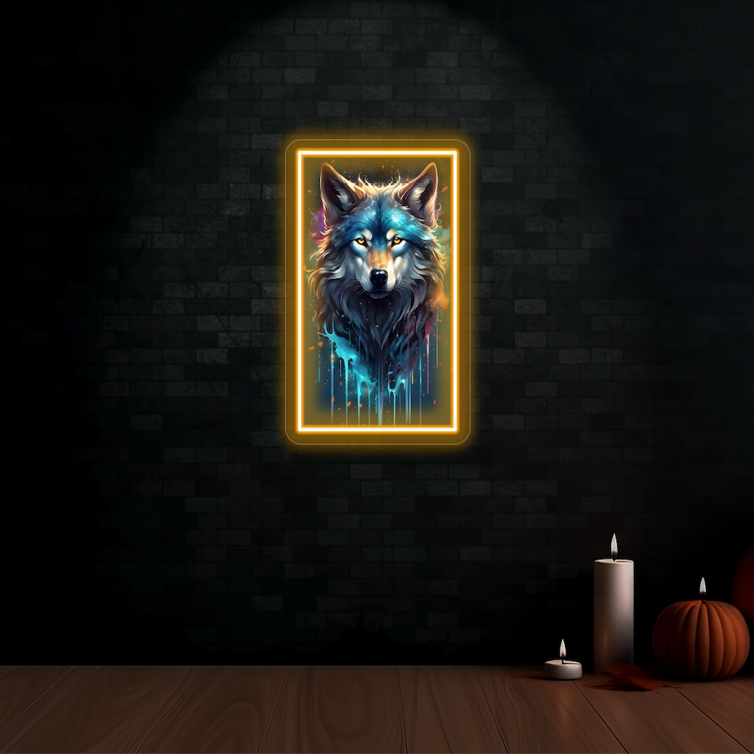 Wolf Neon Artwork Sign