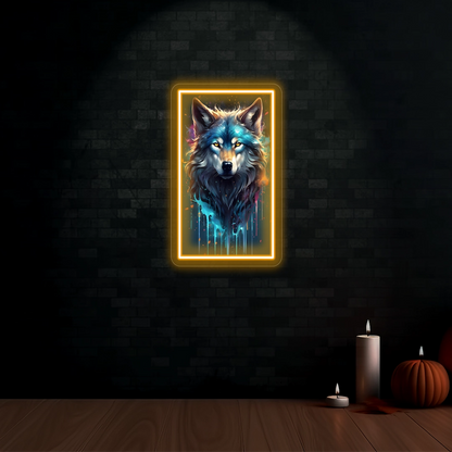 Wolf Neon Artwork Sign