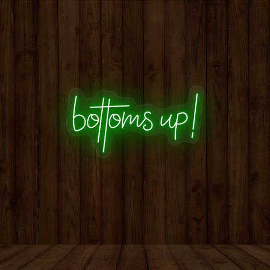 Bottoms Up Bar Neon Sign