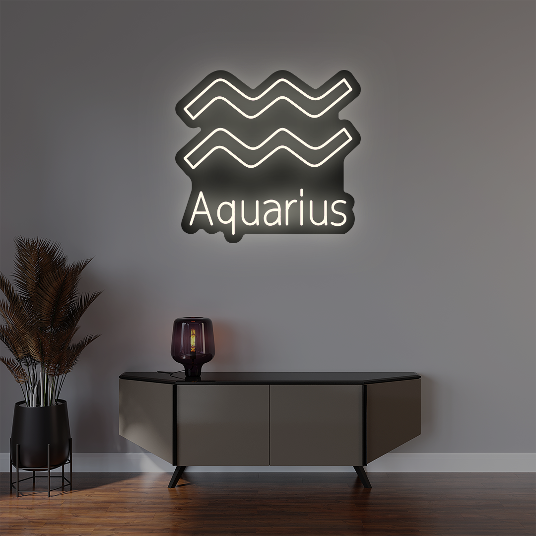 Aquarius Zodiac Illuminated Sign