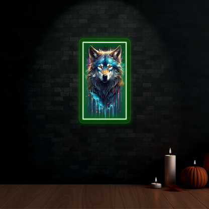 Wolf Neon Artwork Sign