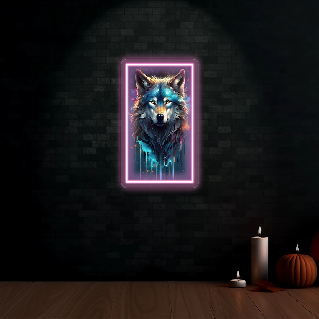 Wolf Neon Artwork Sign