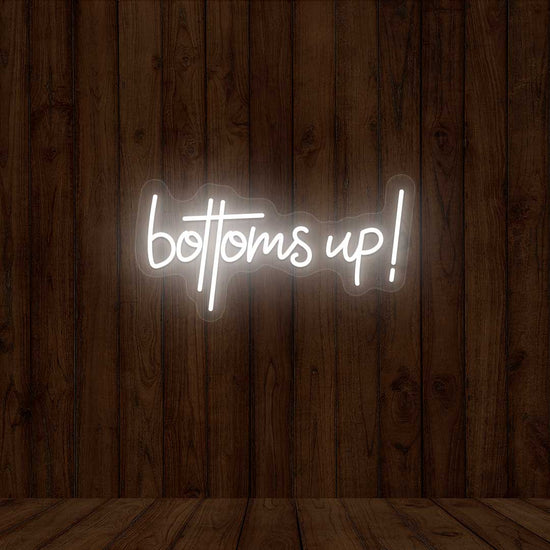 Bottoms Up Bar Neon Sign