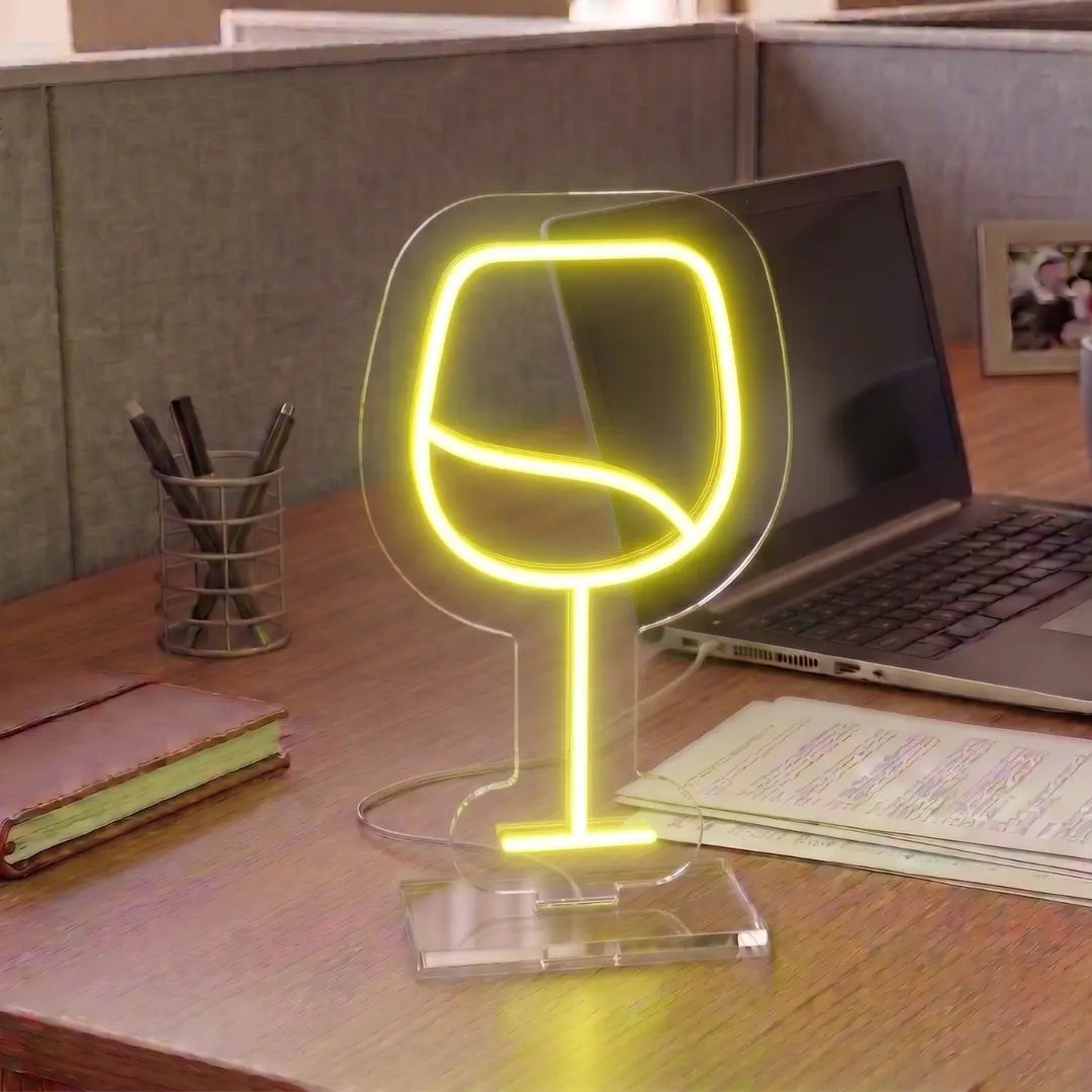 Velvety Wine Glass Mini Neon Sign