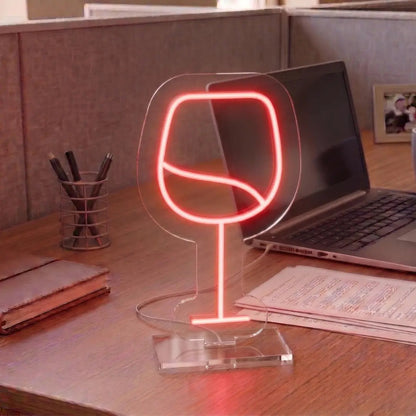 Velvety Wine Glass Mini Neon Sign