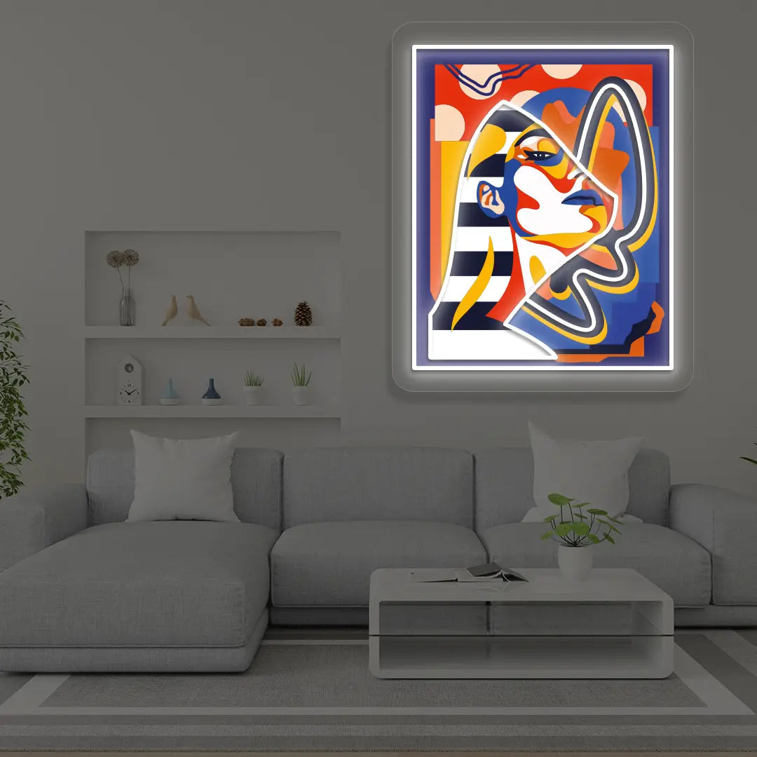Pharaonic Abstract Neon Artwork Sign