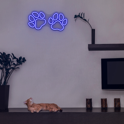 Paw Print Glow Neon Sign