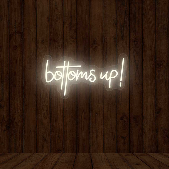 Bottoms Up Bar Neon Sign