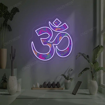 Psychedelic OM Neon Artwork Sign