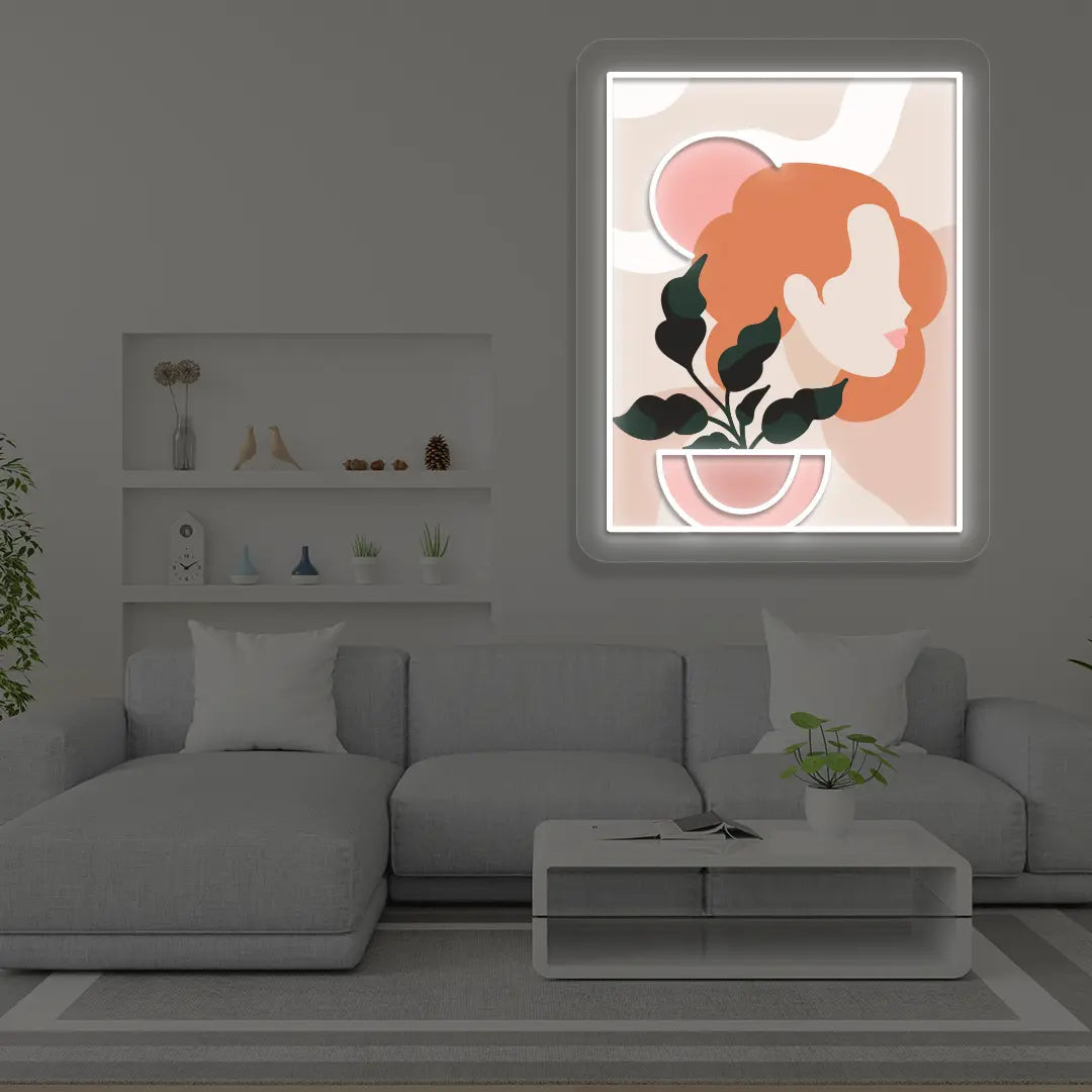 Flora Portarit Abstract Neon Artwork Sign