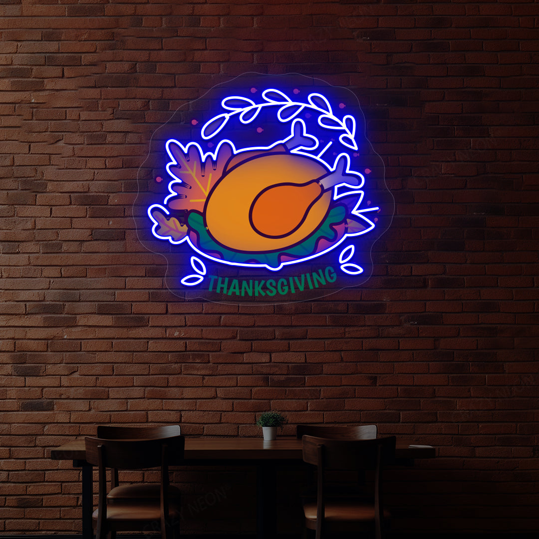 Thanksgiving Roast Turkey Neon Sign
