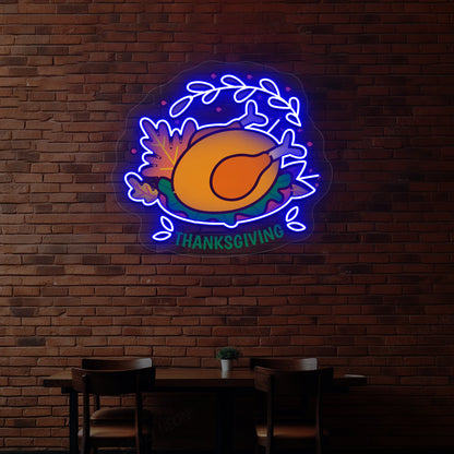 Thanksgiving Roast Turkey Neon Sign
