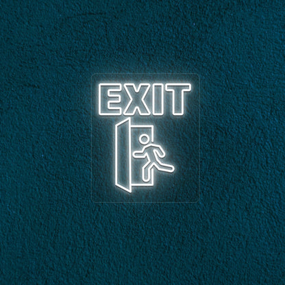 Exit Text With Door Neon Sign