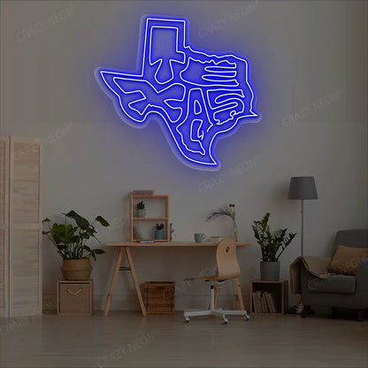 TEXAS Map Neon Sign