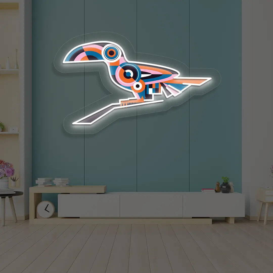 Toucan Harmony Abstract Neon Artwork Sign