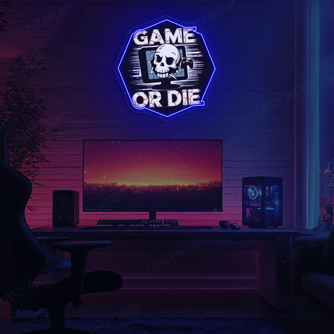 Game Or Die Neon Artwork Sign