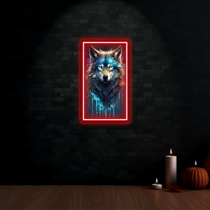 Wolf Neon Artwork Sign