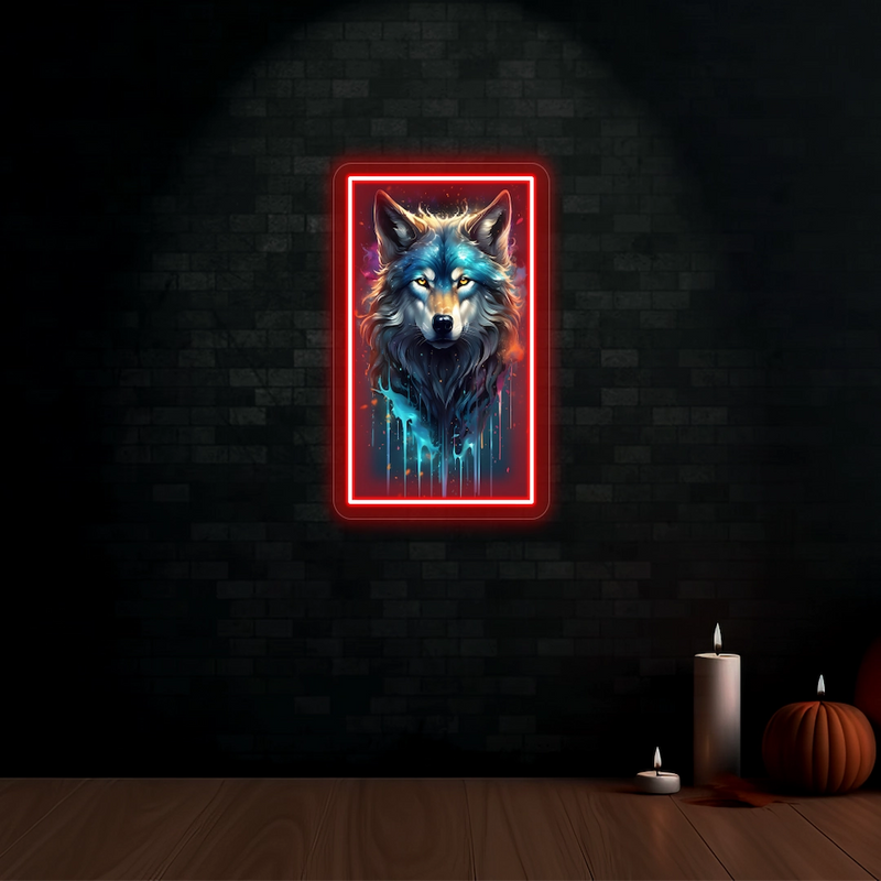 Wolf Neon Artwork Sign