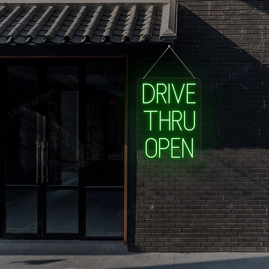 Drive Thru Open Neon Sign