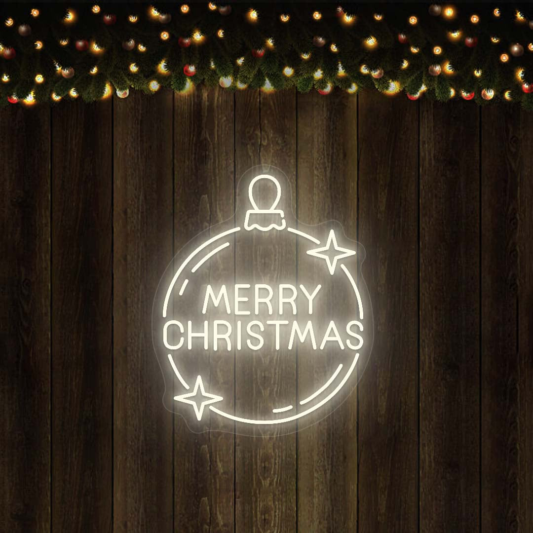 Merry Christmas Ornament (Jingle Bell) Neon Sign