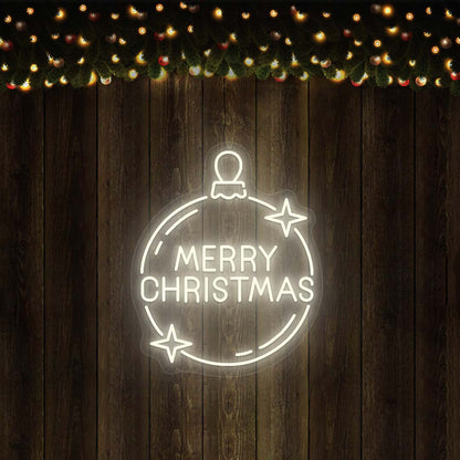 Merry Christmas Ornament (Jingle Bell) Neon Sign