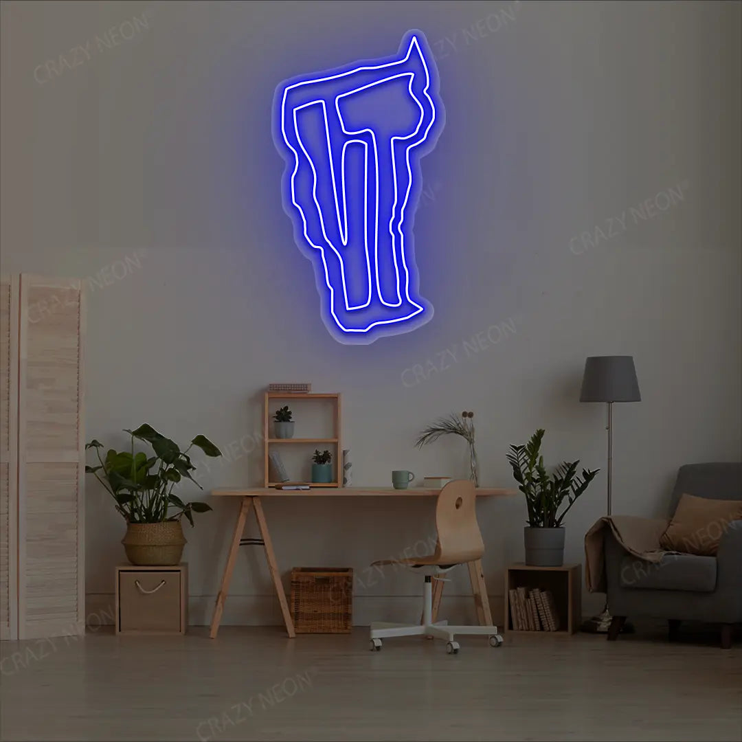 VERMONT Map Neon Sign