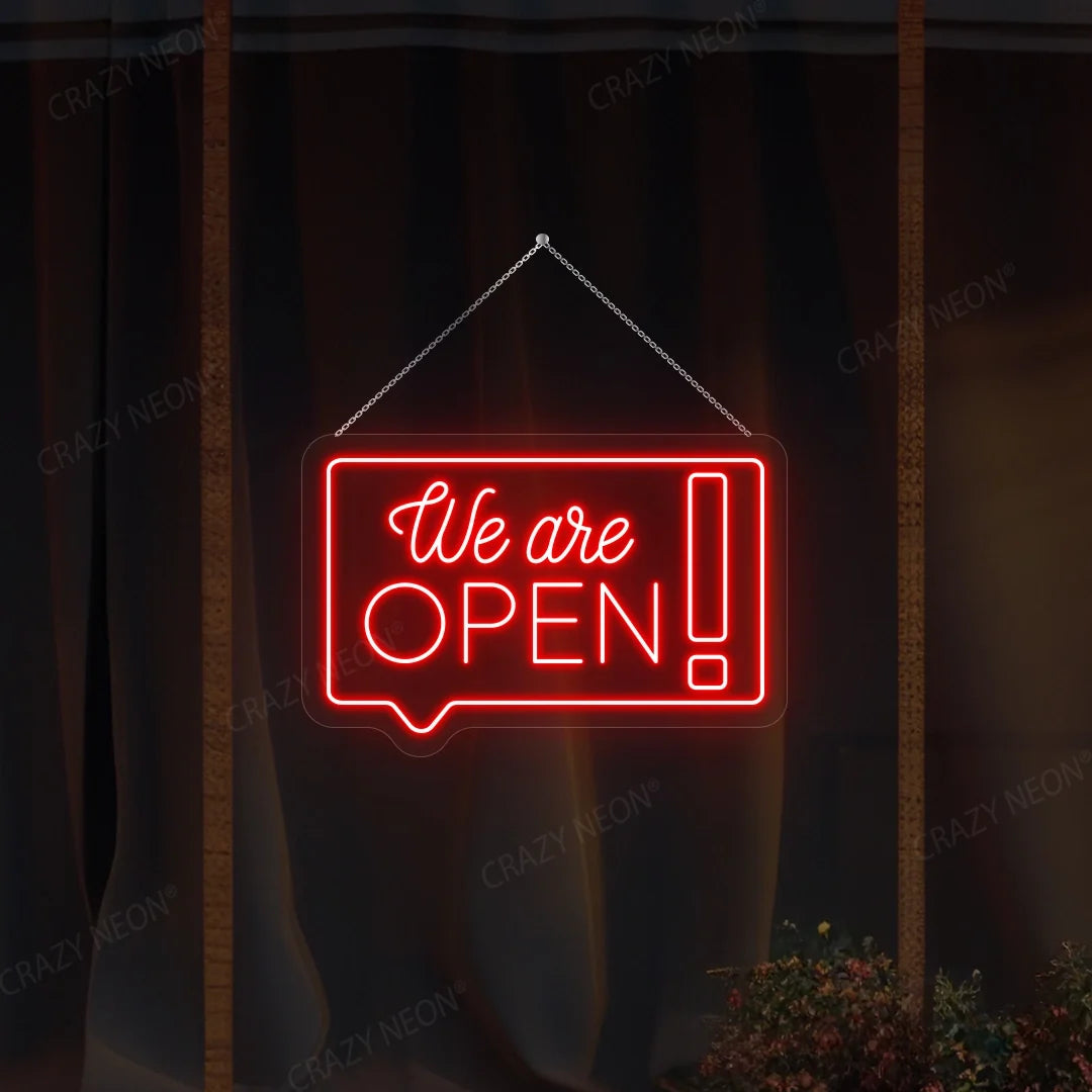 Open Chat Box LED Sign, modern office decor, neon light, communication symbol, image 2 of 16.