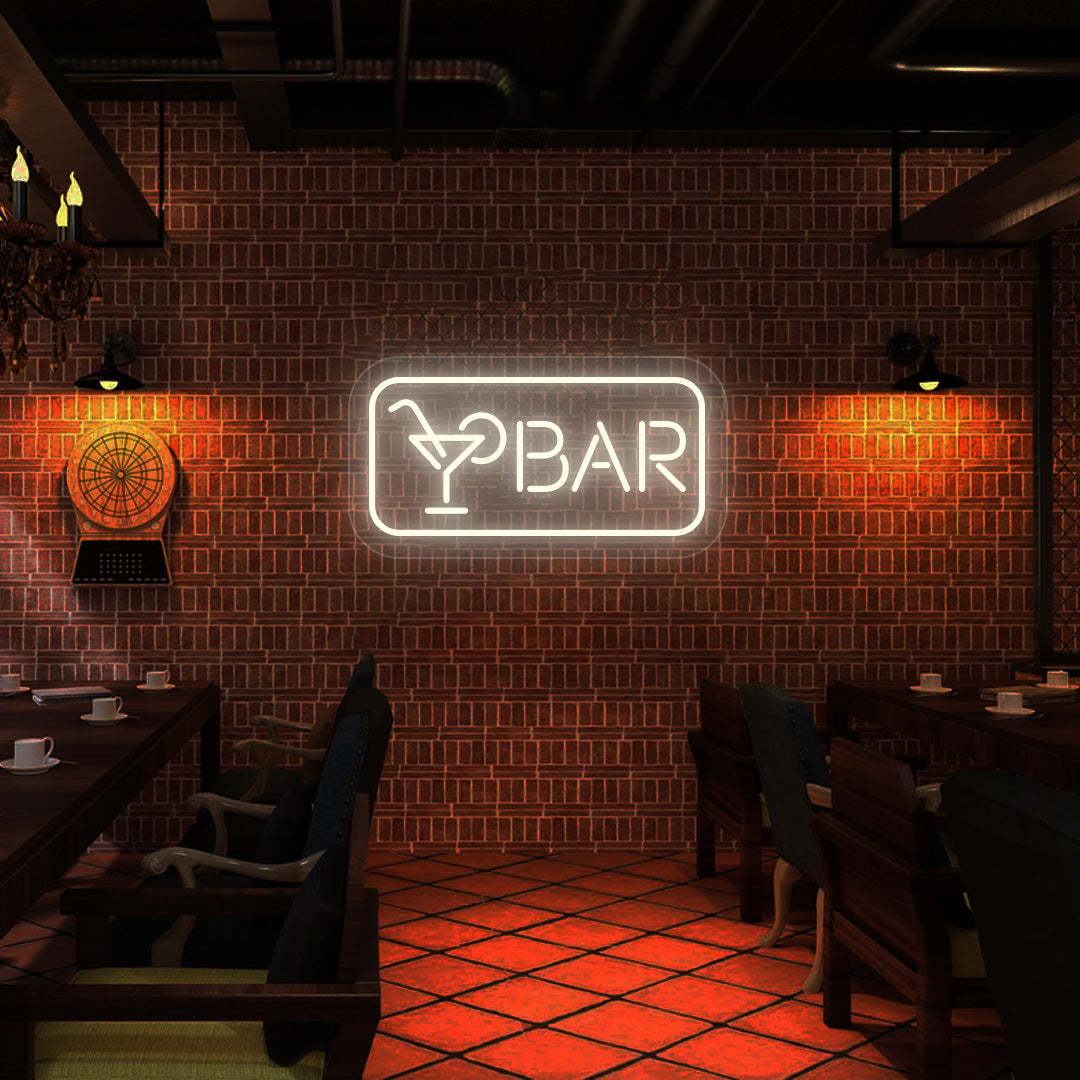 Cocktail Glass Bar Neon Sign