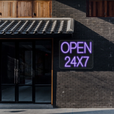 24x7 Open LED Neon Sign