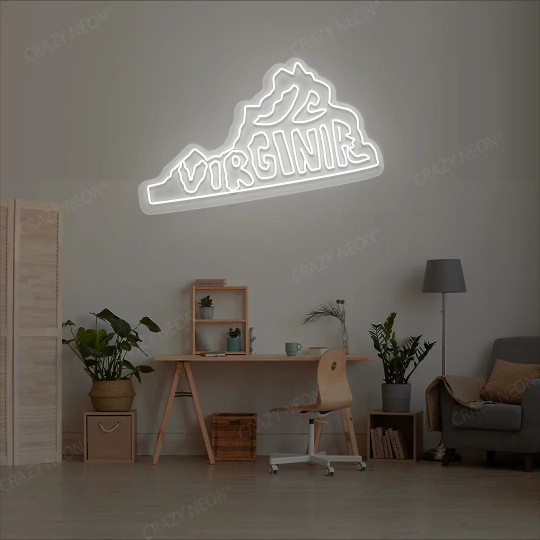 VIRGINIA Map Neon Sign