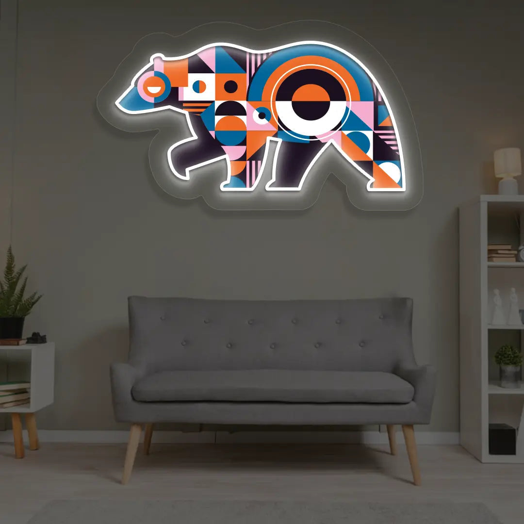 Chroma Bear Abstract Neon Artwork Sign