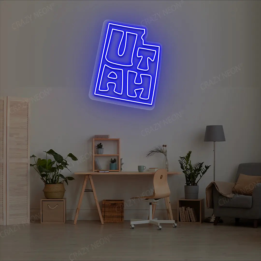UTAH Map Neon Sign