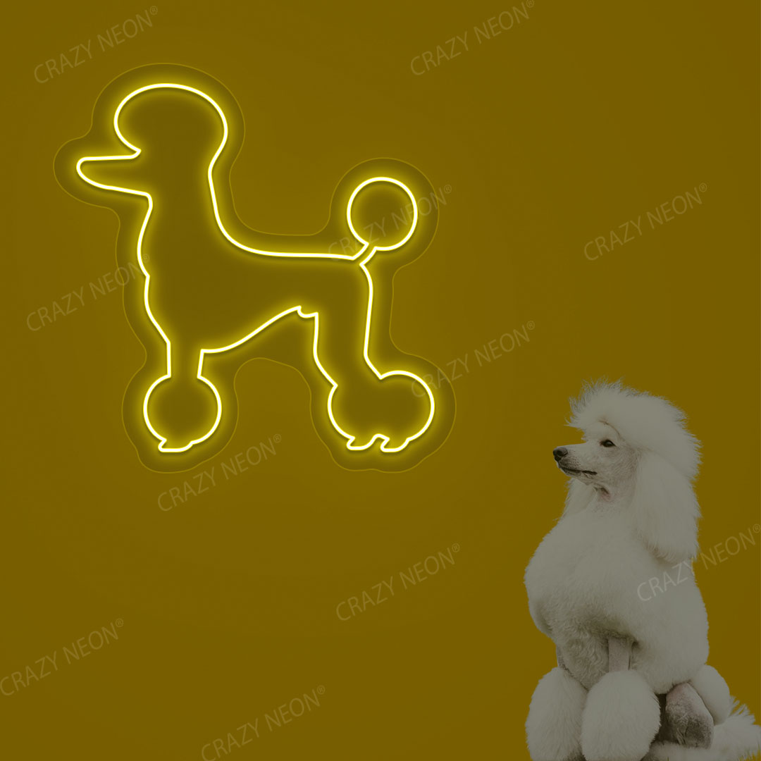 White Poodle Dog Neon Sign