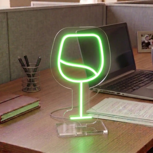 Velvety Wine Glass Mini Neon Sign