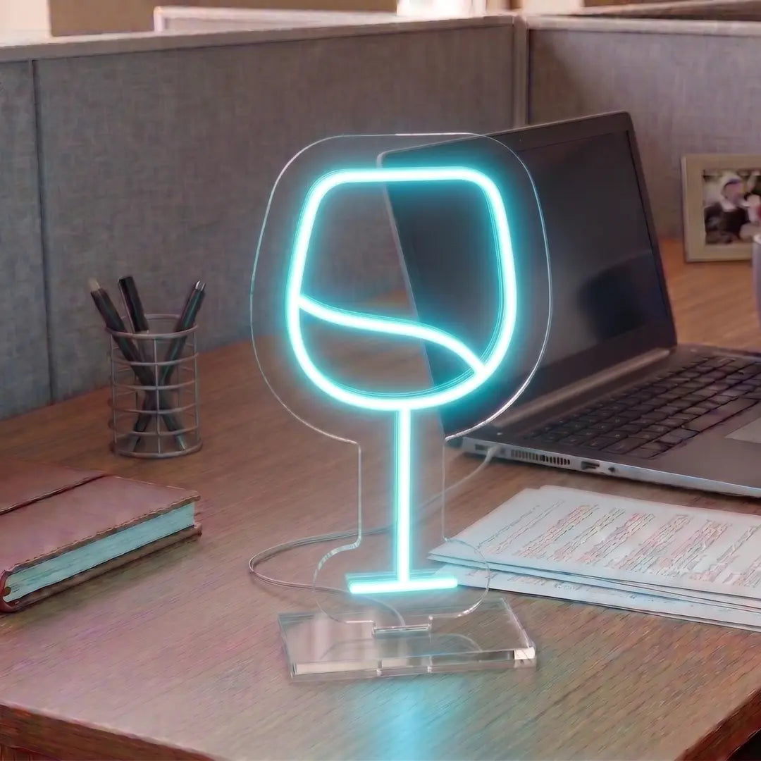 Velvety Wine Glass Mini Neon Sign