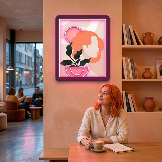 Flora Portarit Abstract Neon Artwork Sign