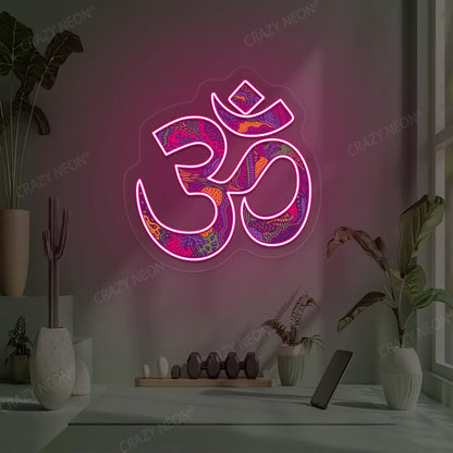 Psychedelic OM Neon Artwork Sign