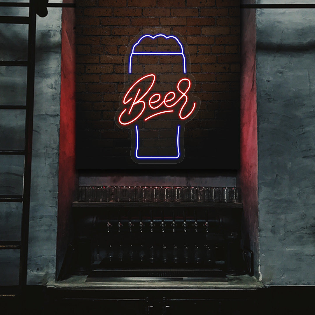 Beer Glass Neon Sign - Multicolor