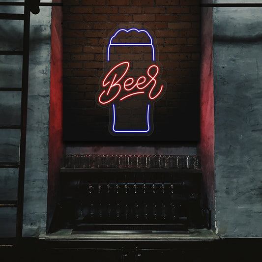 Beer Glass Neon Sign - Multicolor