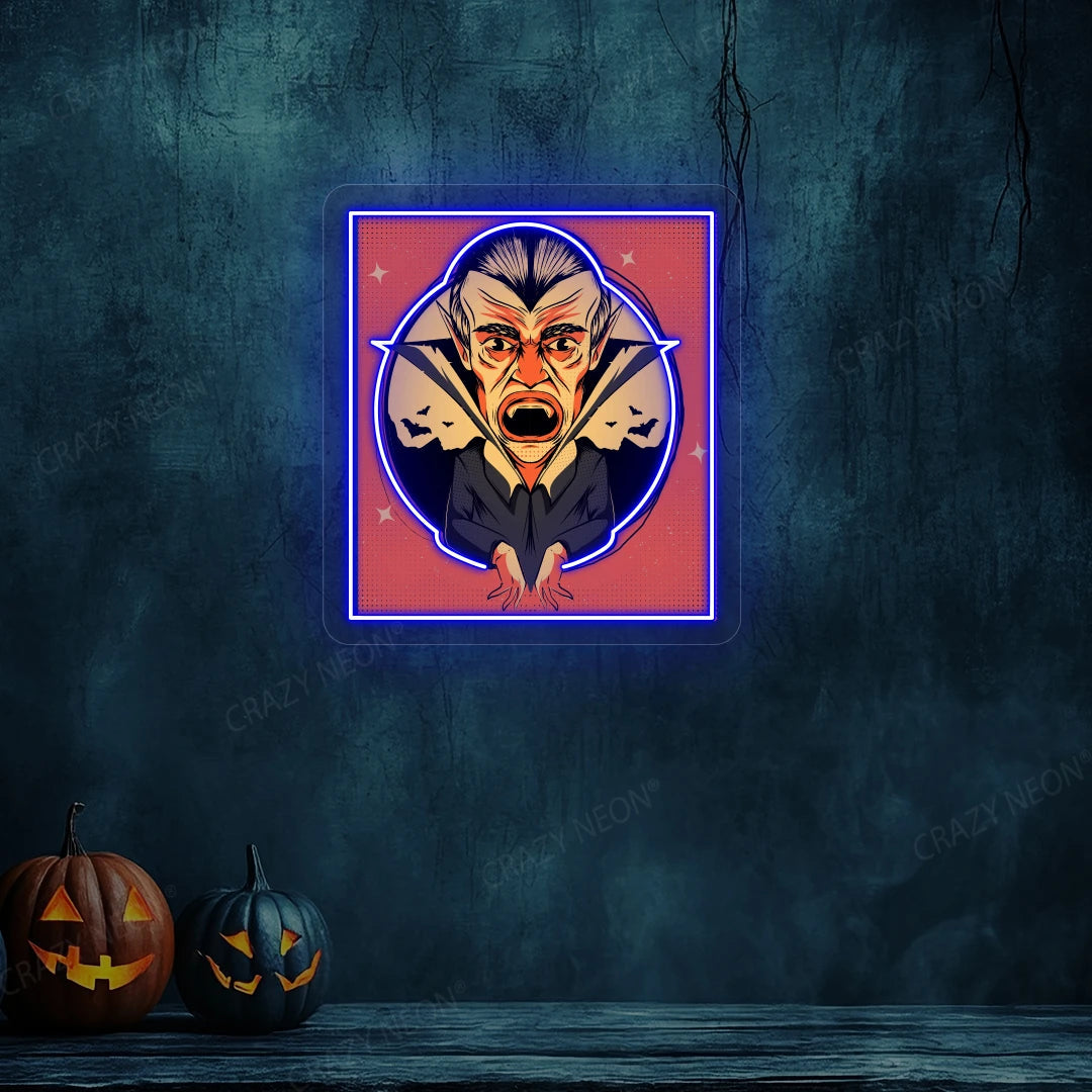 Dracula Halloween Neon Artwork