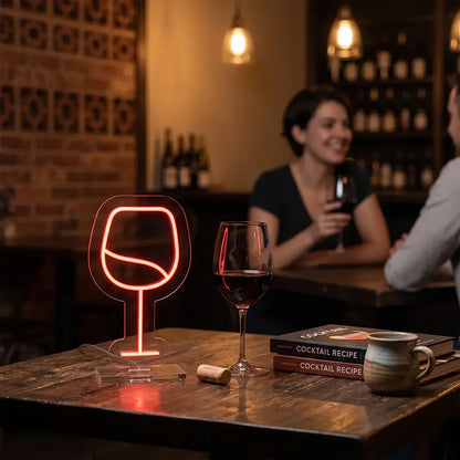 Velvety Wine Glass Mini Neon Sign