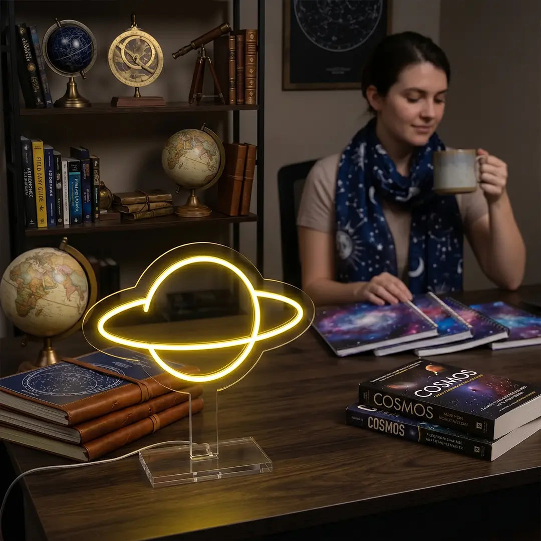 Stellar Saturn Mini Neon Sign