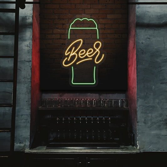 Beer Glass Neon Sign - Multicolor