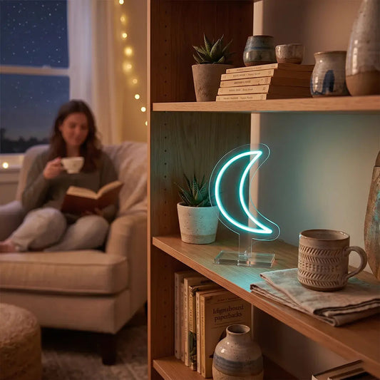 Crescent Moon Mini Neon Sign