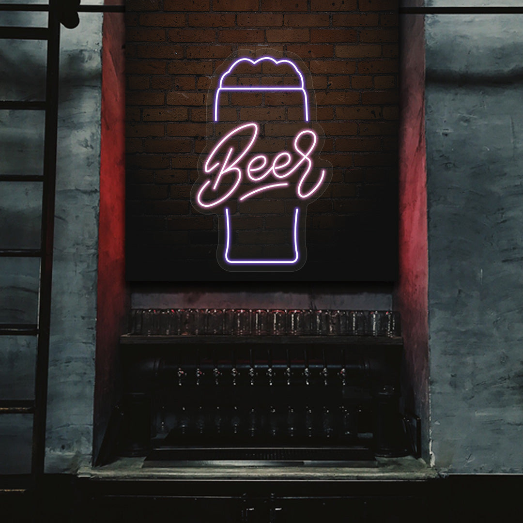 Beer Glass Neon Sign - Multicolor